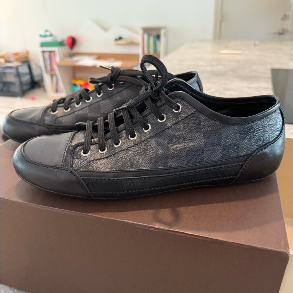 Louis Vuitton Black Leather Sneakers